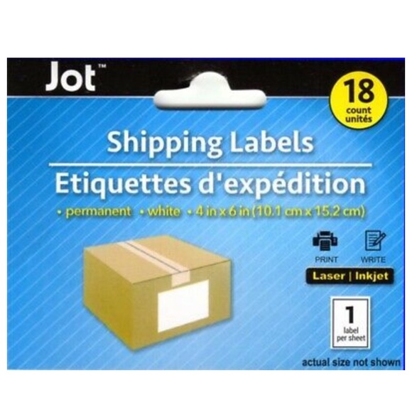Jot 4x6“ Permanent Shipping Labels 18-count NWT - Picture 3 of 6